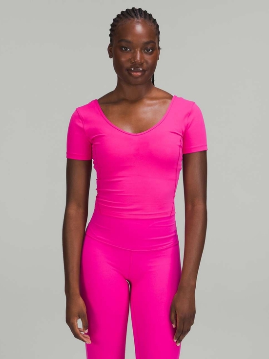 lululemon athletica Tops - Lululemon Align cropped T-Shirt in pink Size 6